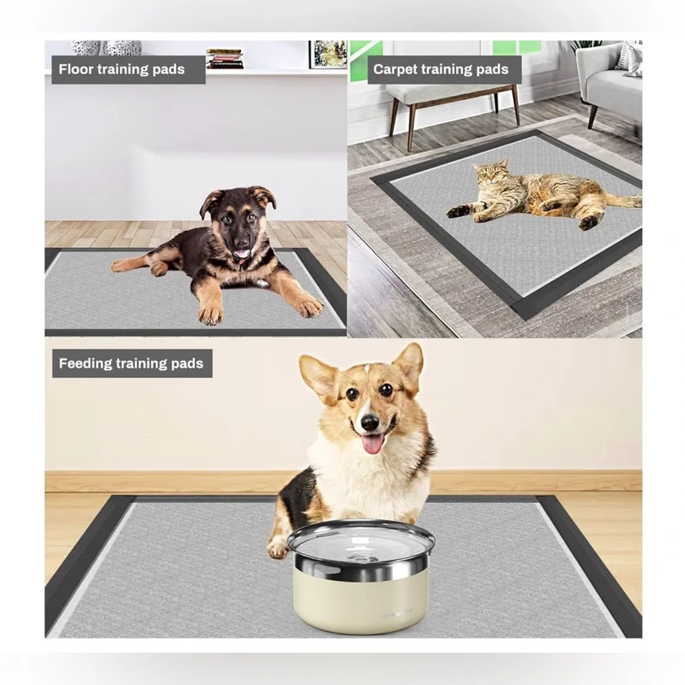 Charcoal Puppy Pads 28x34 Inches Extra Large Dog Pee Pads Odor-Control & Leak-Pr